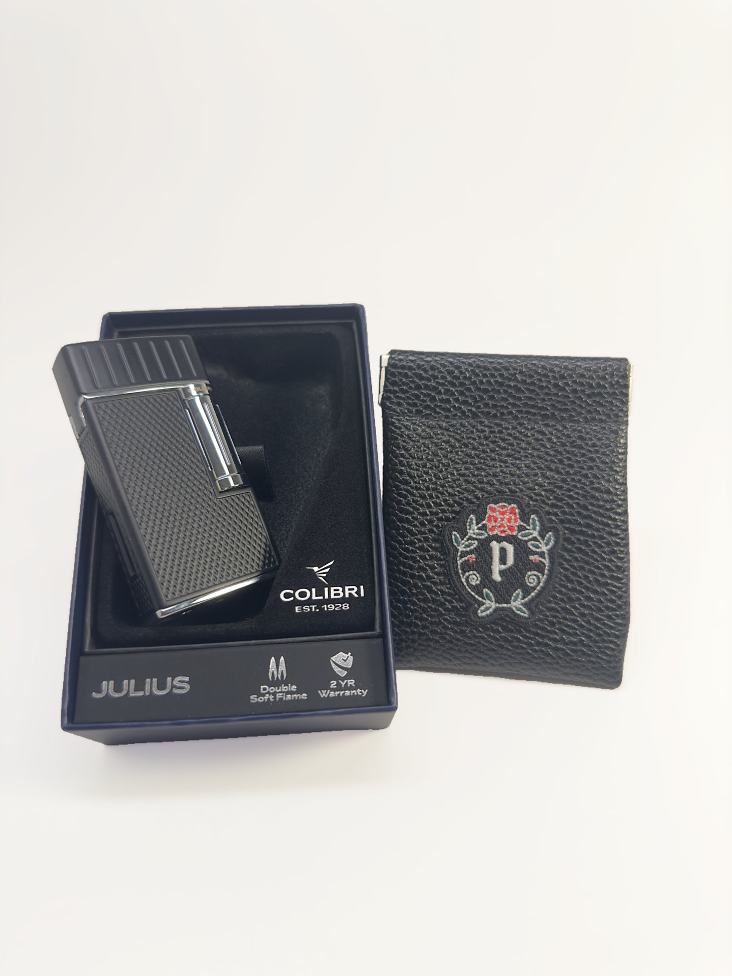 Colibri Julius Cigar Lighter - Black/Chrome