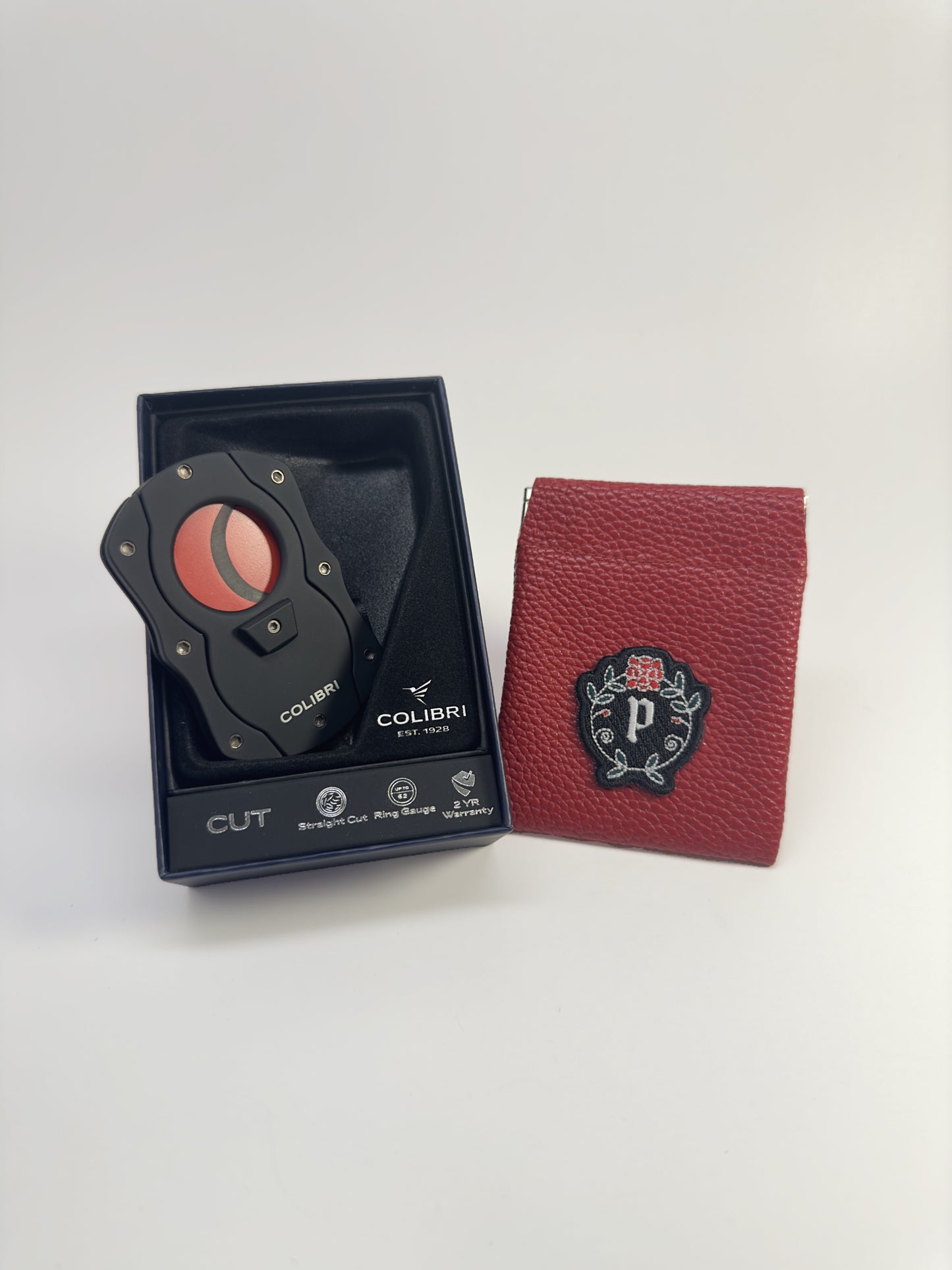 Colibri Straight Cut Cigar Cutter - Black/Red