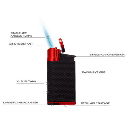 Colibri Evo Cigar Lighter - Black/Chrome